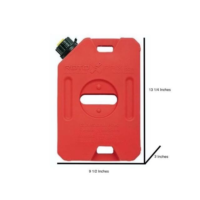 Rotopax 1 Gallon Durable Gasoline Container, Dimensions 9 1/2 L x 13 1/4 W x 3 H - Made in USA | TreadWright